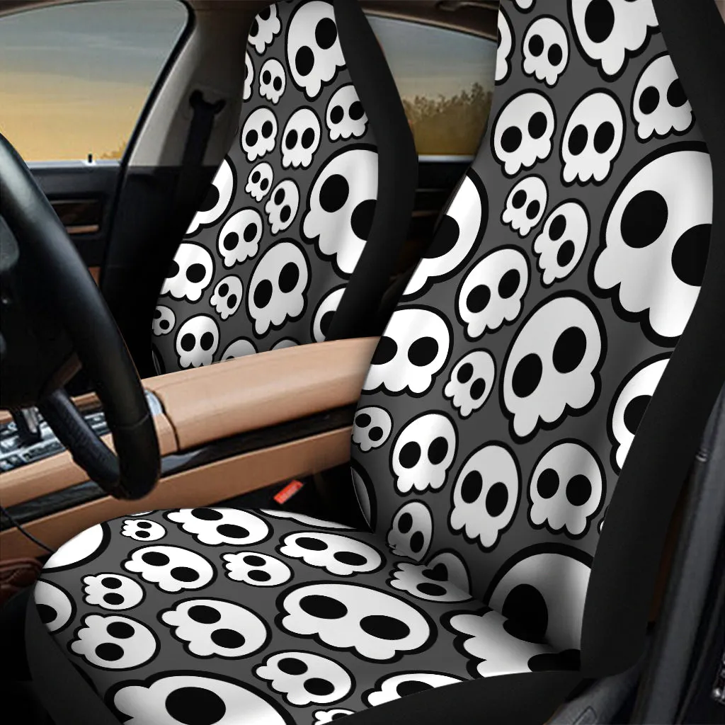 Emo Skull Pattern Print Universal Fit Car Seat Covers