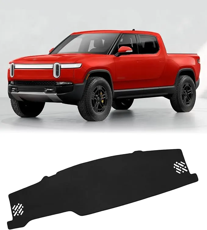 FIILINES Dash Cover Compatible with Rivian R1T 2022 2023 2024 Dashboard Cover Mat Accessories Dashboard Mat Mesh Dash Mat Non-Slip No Glare
