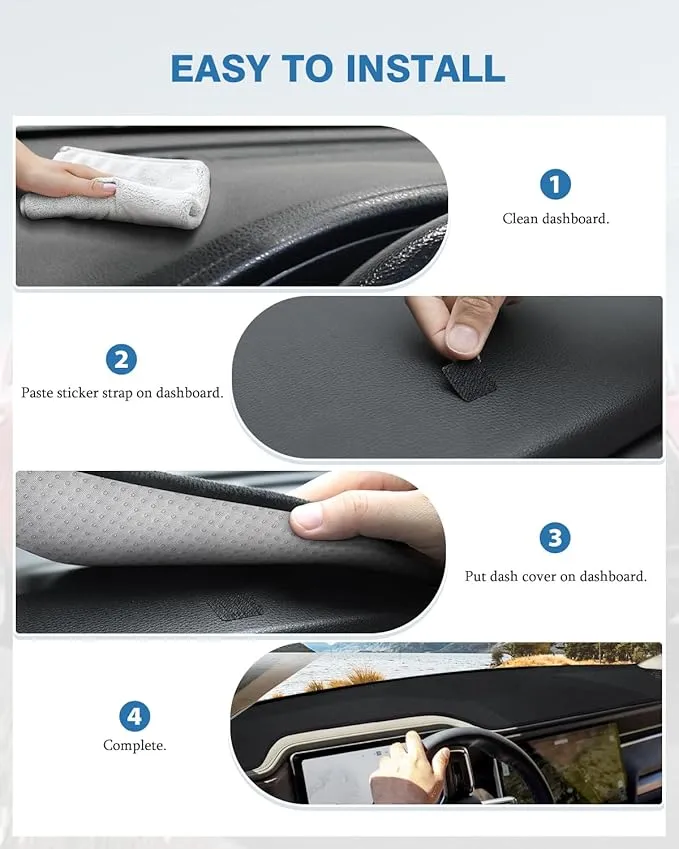 FIILINES Dash Cover Compatible with Rivian R1T 2022 2023 2024 Dashboard Cover Mat Accessories Dashboard Mat Mesh Dash Mat Non-Slip No Glare