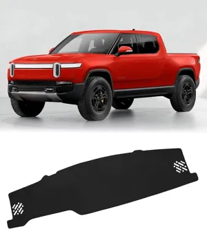 FIILINES Dash Cover Compatible with Rivian R1T 2022 2023 2024 Dashboard Cover Mat Accessories Dashboard Mat Mesh Dash Mat Non-Slip No Glare