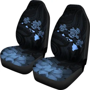 Hawaii Hibiscus Map Polynesian Ancient Blue Turtle Car Set Covers