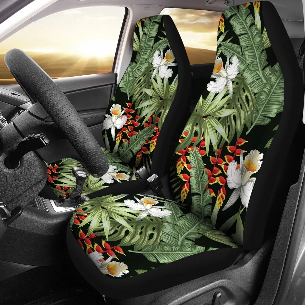 Hawaii Tropical Plants Pattern Print Universal Fit Car Seat Covers