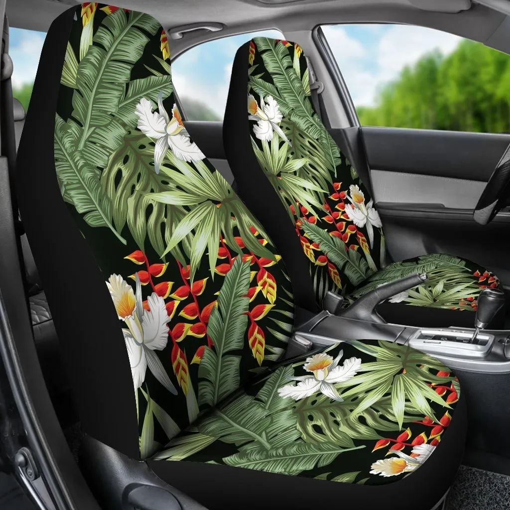 Hawaii Tropical Plants Pattern Print Universal Fit Car Seat Covers