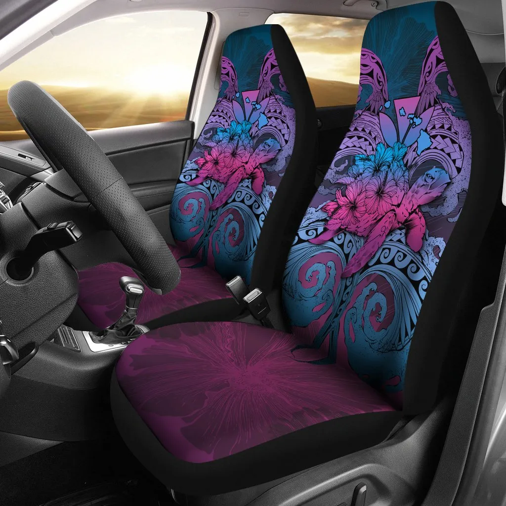 Hawaii Turtle Wave Polynesian Car Seat Cover Hey Style Blue