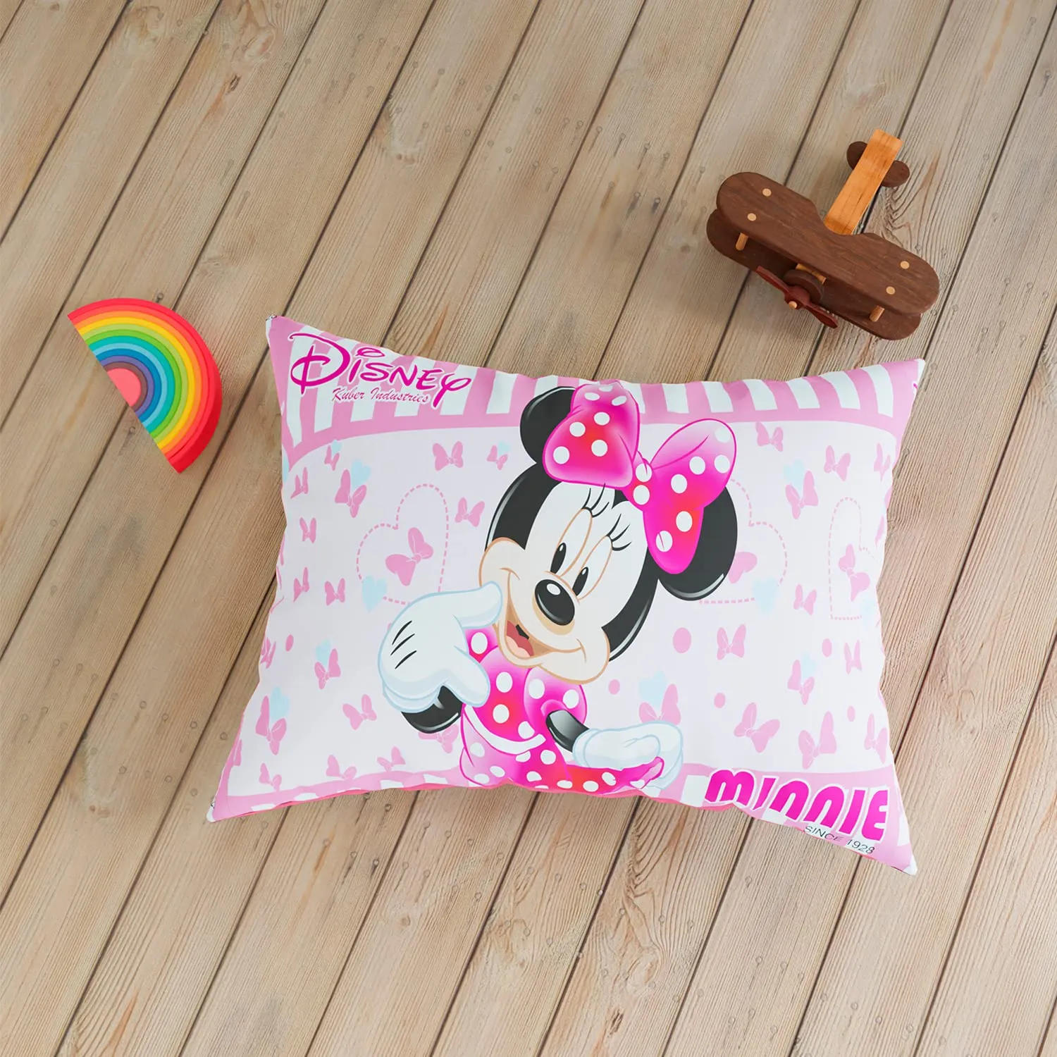 Heart Home Disney Minnie Pillow Cover | Silk Pillow Cover | Soft Pillow Cover | Luxurious Pillow Cover For Home | Set of 6 | 16x24 Inch | Pink