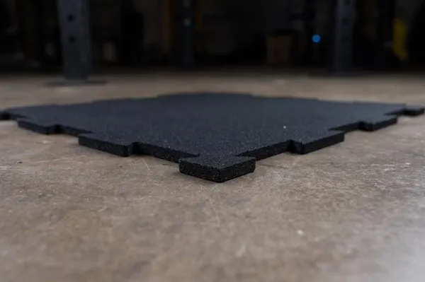Interlocking Black Puzzle Mats - Heavy Duty Rubber Flooring