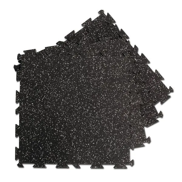 Interlocking Black Puzzle Mats - Heavy Duty Rubber Flooring