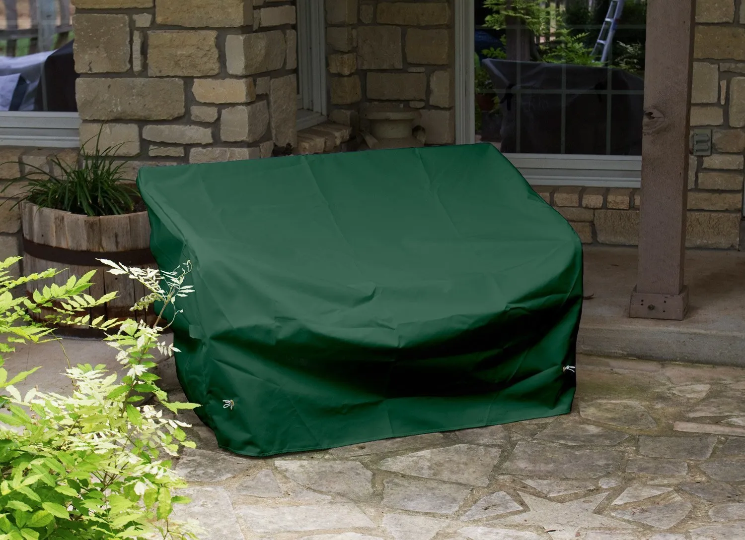 KoverRoos Weathermax 64202 4-Feet Bench/Glider Cover, 51-Inch Width by 26-Inch Diameter by 35-Inch Height, Forest Green
