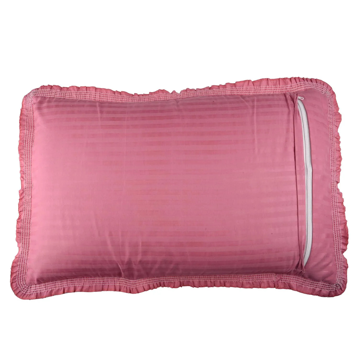 Kuber Industries Pillow Cover | Cotton Pillow Cover Set | Cushion Pillow Cover Set | Pillow Cover Set for Bedroom | Lining Embroidery Pillow Cover Set | 6 Piece Set | Dark Pink