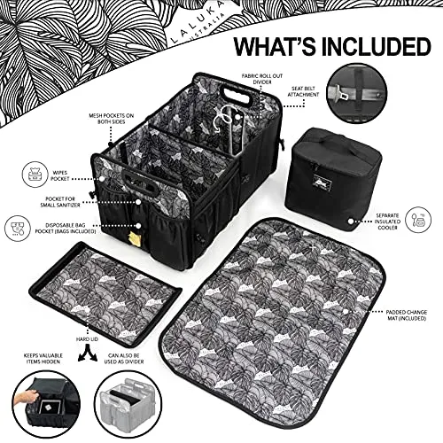 LALUKA Car Trunk Organizer Cooler and Lid Seat Belt Front and Back Bottle