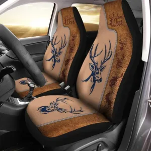 Love Deer Car Seat Covers, All Over Printed Deer Front Seat Cover For Cars