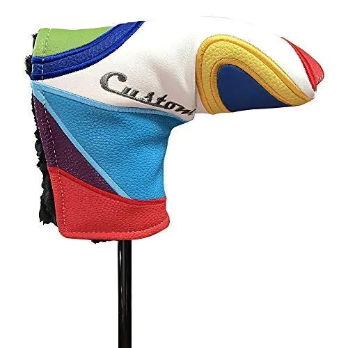 Majek Golf Retro Putter Blade Style Headcover Psychedelic Colorful Groovy Custom Design