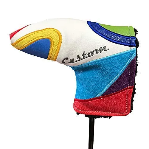 Majek Golf Retro Putter Blade Style Headcover Psychedelic Colorful Groovy Custom Design