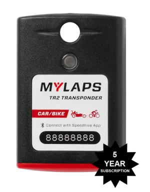 MYLAPS TR2 Rechargeable Transponder - Car/Bike - 5 Year Subscription