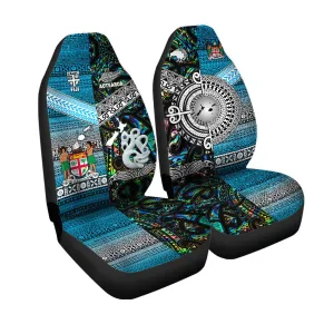 New Zealand And Fiji Car Seat Cover Together Paua Shell