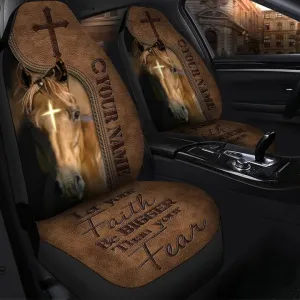 Personalized Name Horse Faith Over Fear Car Seat Covers Universal Fit