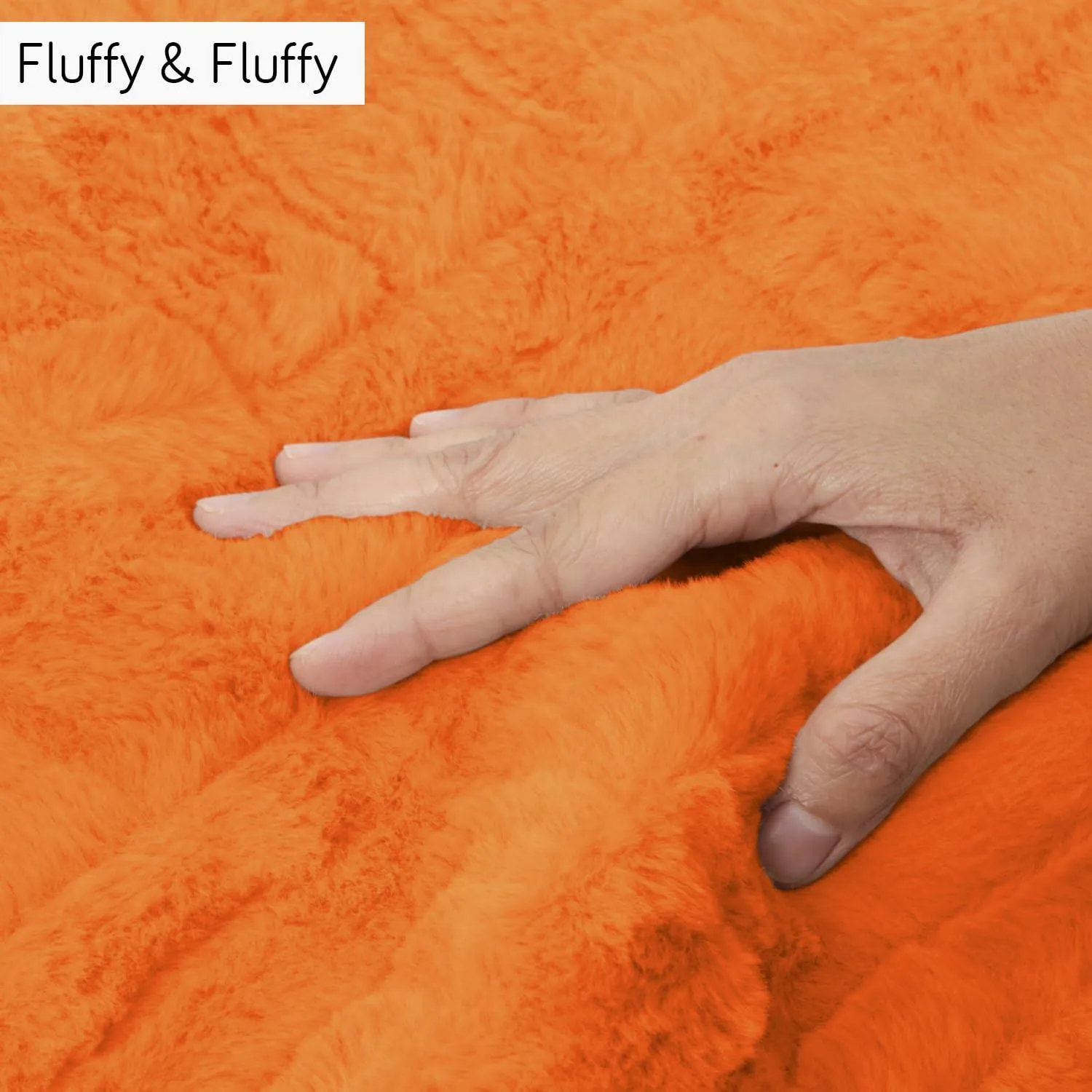 Premium Plush Sofa Cover Mat with 2 Arm Cover, Orange