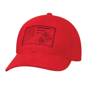 Red Split Flag & EGA USMC Hat