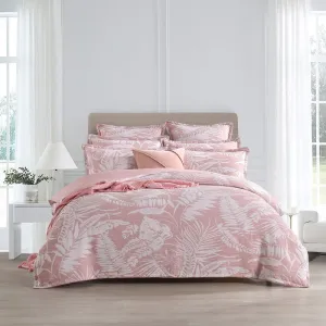 Renee Taylor Palm Tree Jacquard Clay Quilt Cover Set