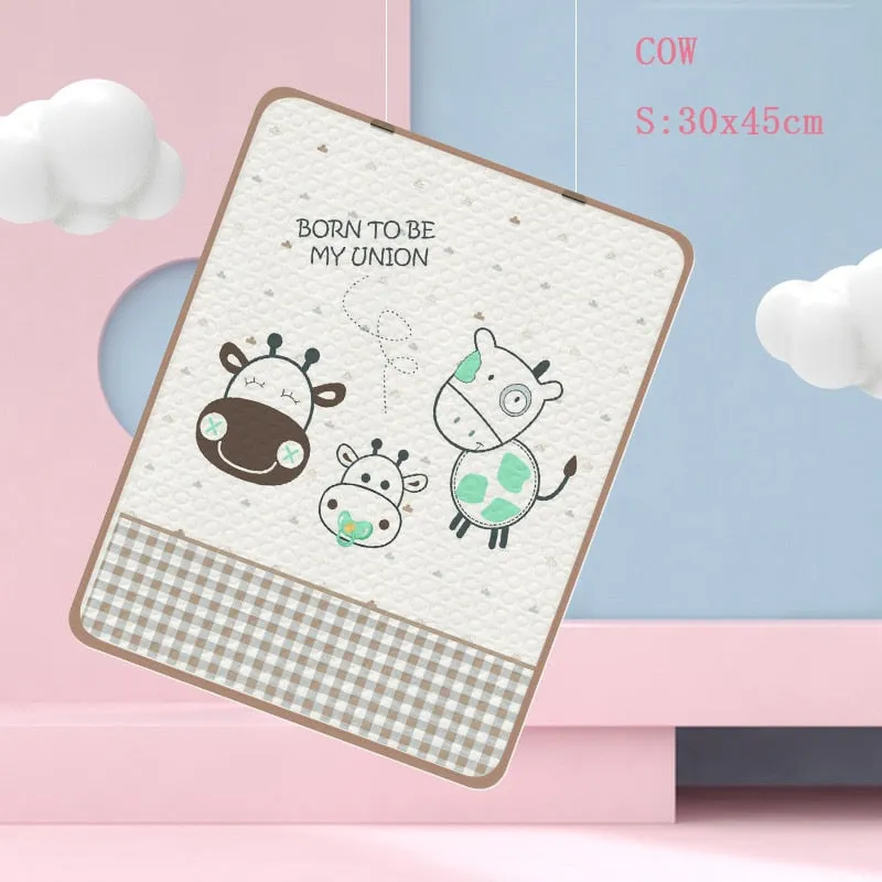 Reusable Baby Changing Mat Carton Waterproof Changing Pad Diapering Urine Mat Baby Bedding Set