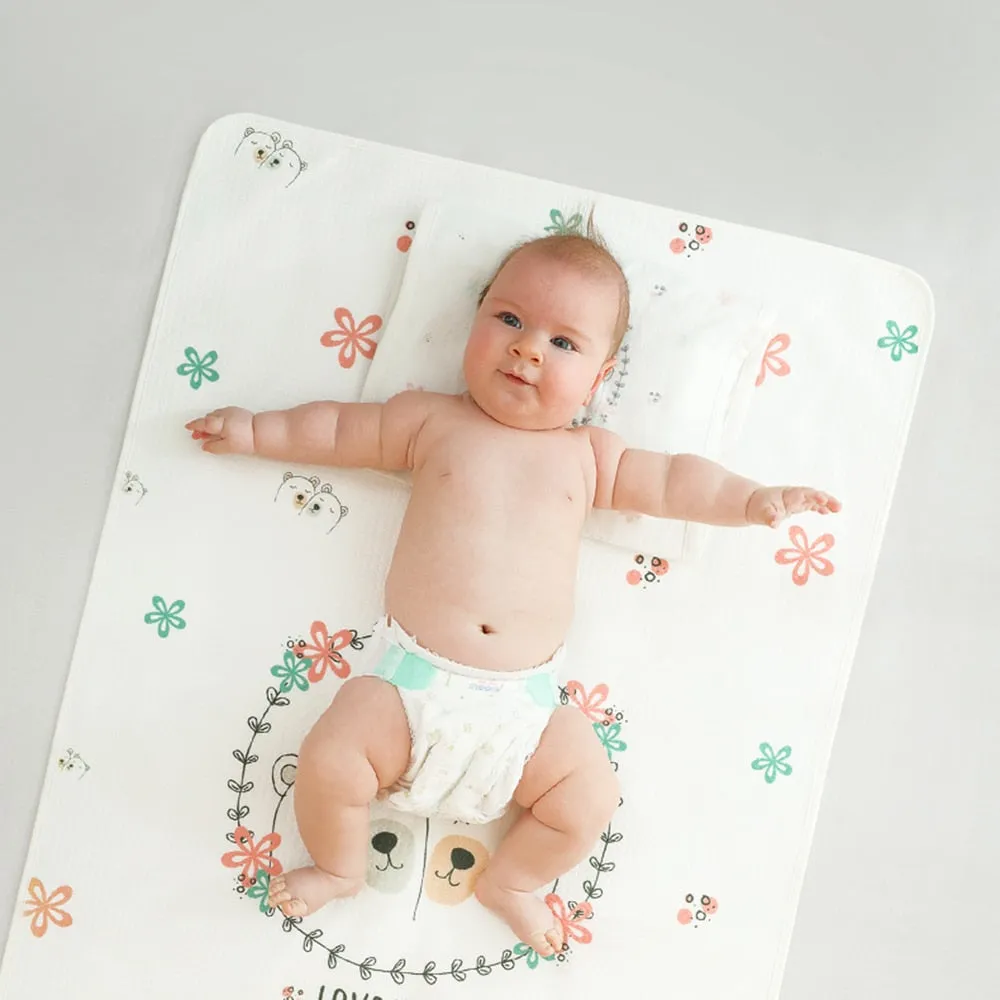Reusable Baby Changing Mat Carton Waterproof Changing Pad Diapering Urine Mat Baby Bedding Set
