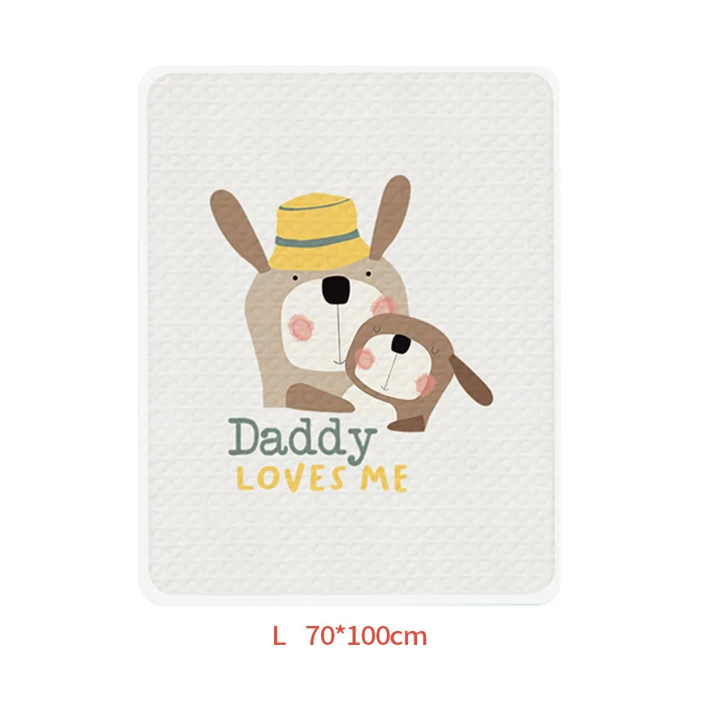 Reusable Baby Changing Mat Carton Waterproof Changing Pad Diapering Urine Mat Baby Bedding Set