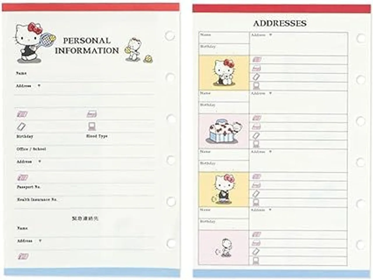 Sanrio Hello Kitty, Personal Organizer 2024 Planner Refill