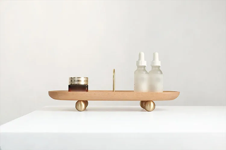 Slide Wooden & Gold Portable Trays