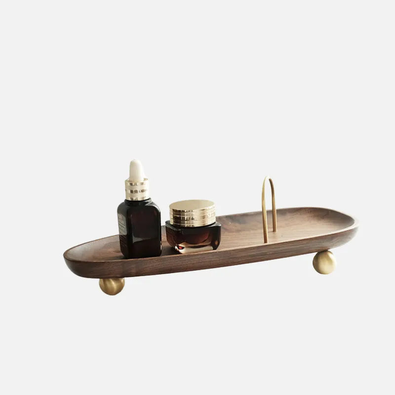 Slide Wooden & Gold Portable Trays