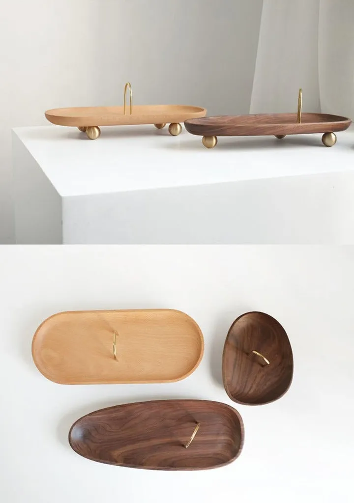 Slide Wooden & Gold Portable Trays