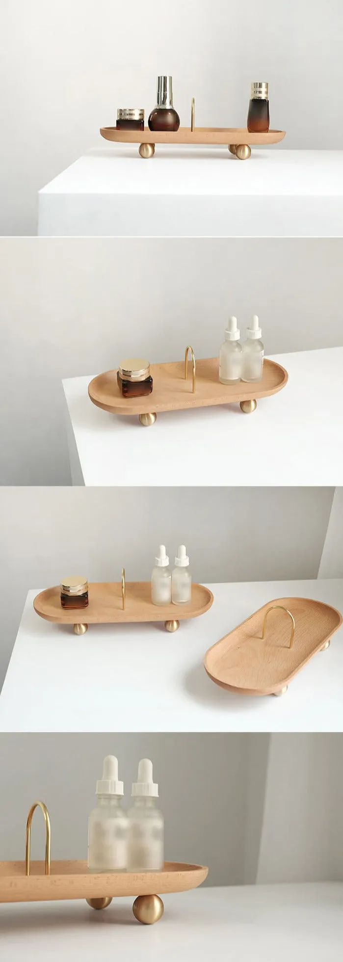 Slide Wooden & Gold Portable Trays