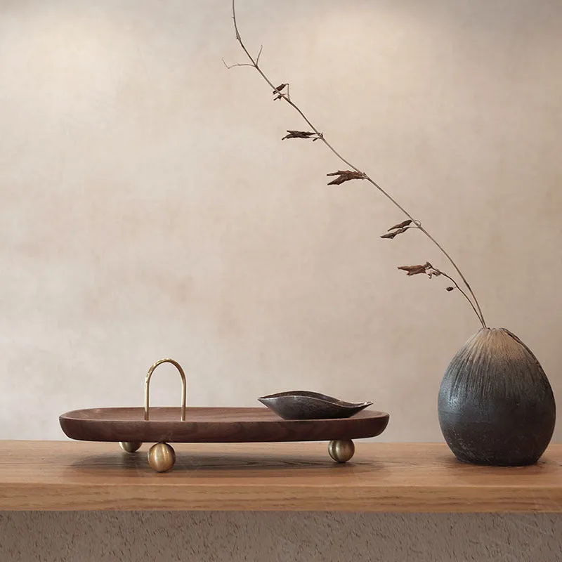 Slide Wooden & Gold Portable Trays