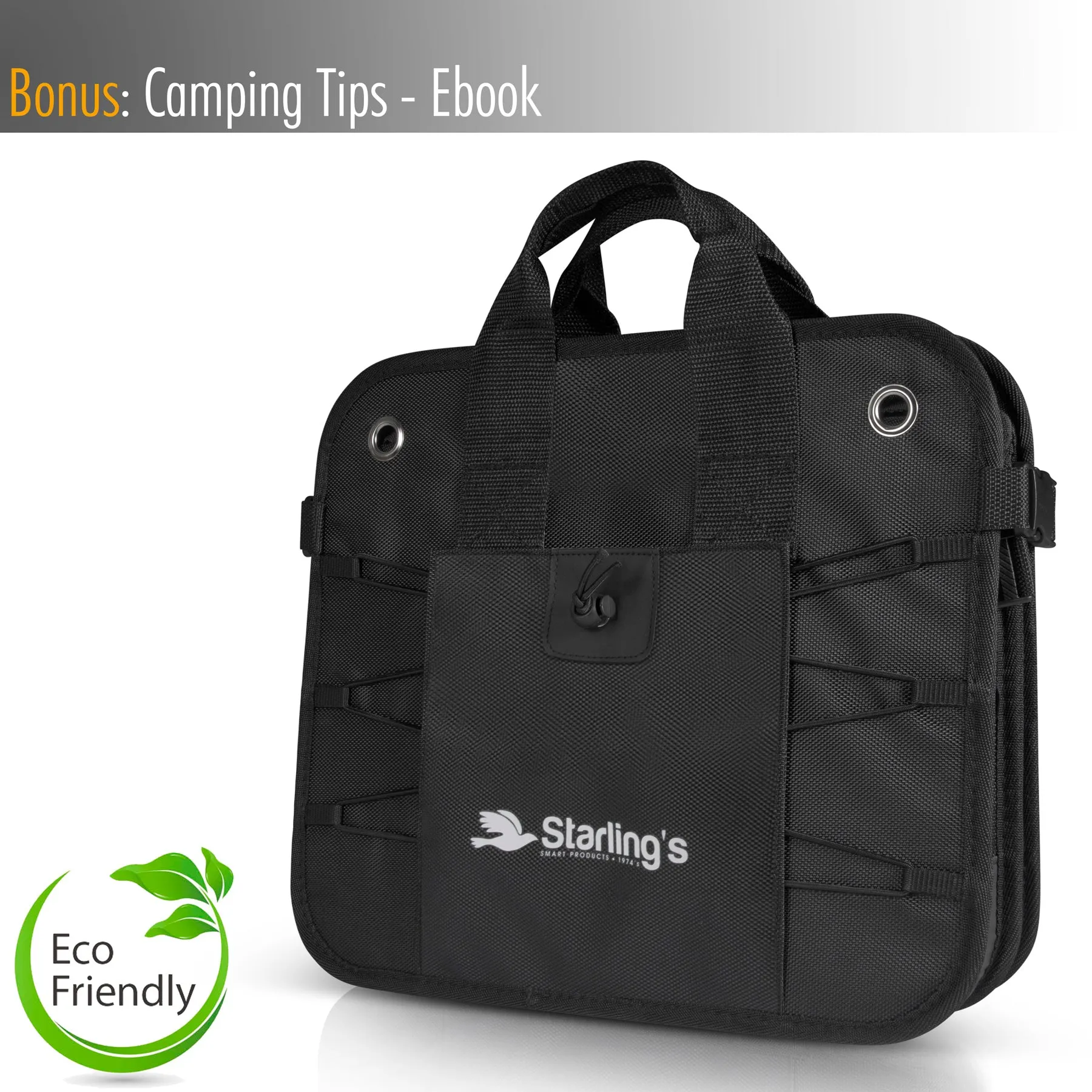 Starling's Car Trunk Organizer - Durable Storage SUV - Adjustable, Black 2 Compartments