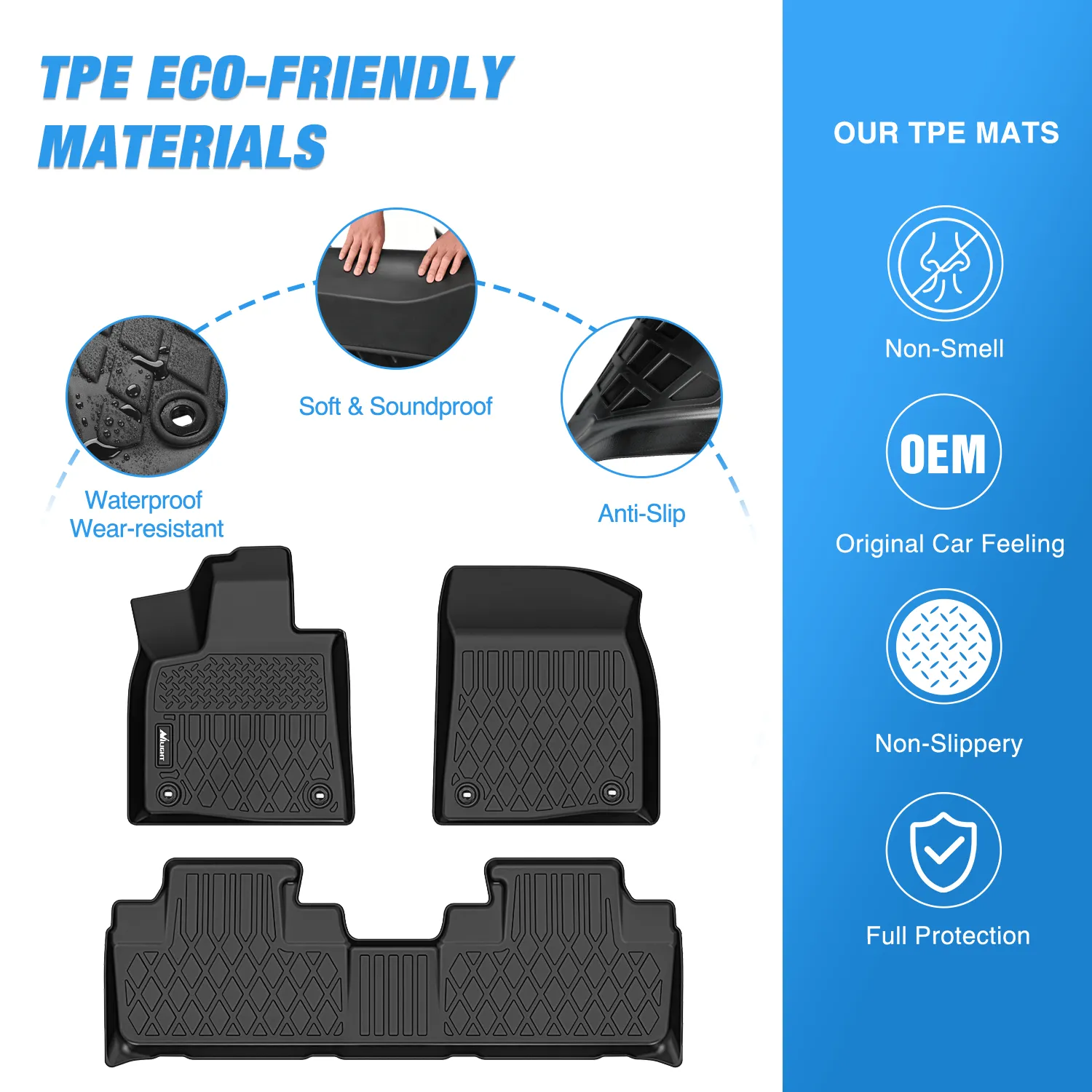TPE Floor Mats for Lexus RX RX350 RX450h 2016-2022 / Lexus RXL RX350L RX450hL 2018-2022