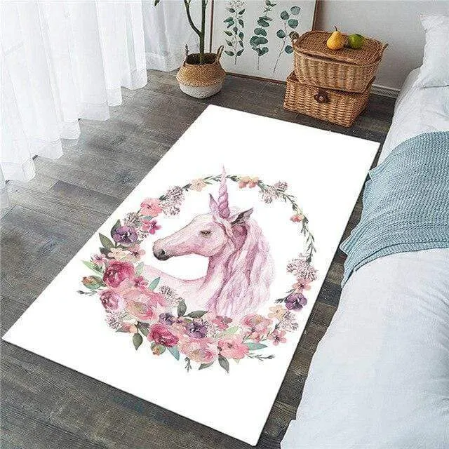 White Unicorn Rug